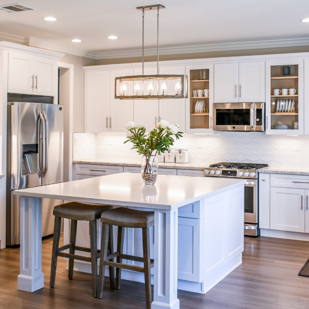 kitchen cleaned and ready to be used