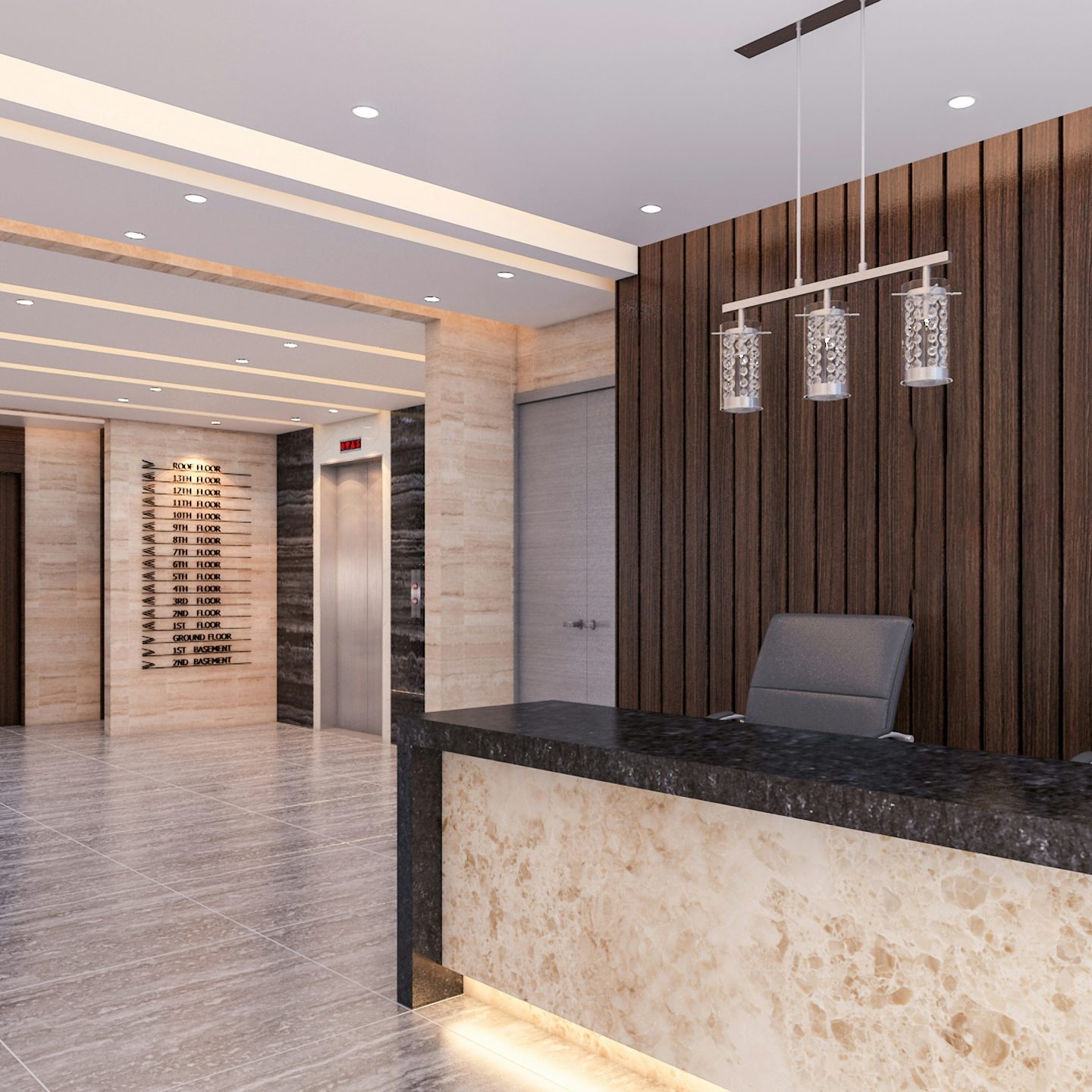 commercial building reception