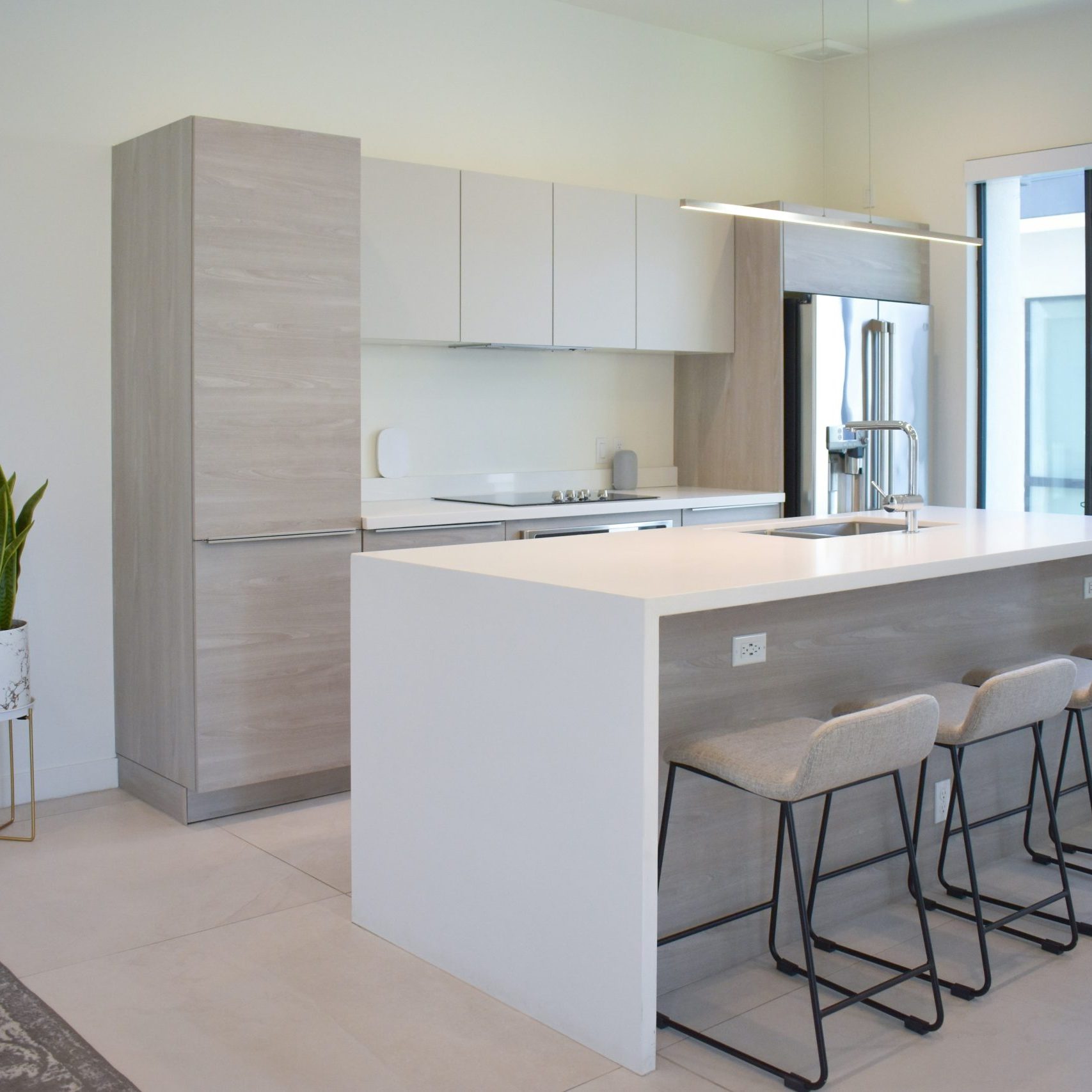 kitchen, cleaned and ready to be organized by the new residents