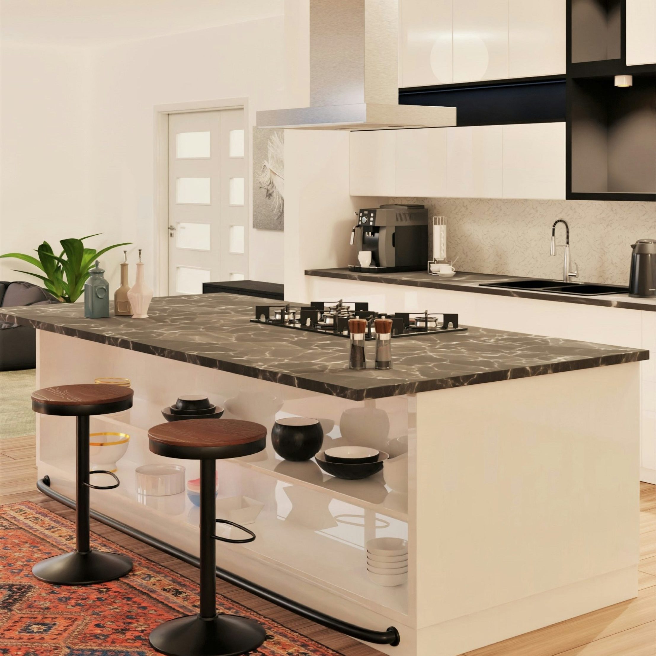 kitchen, sanitized and cleaned